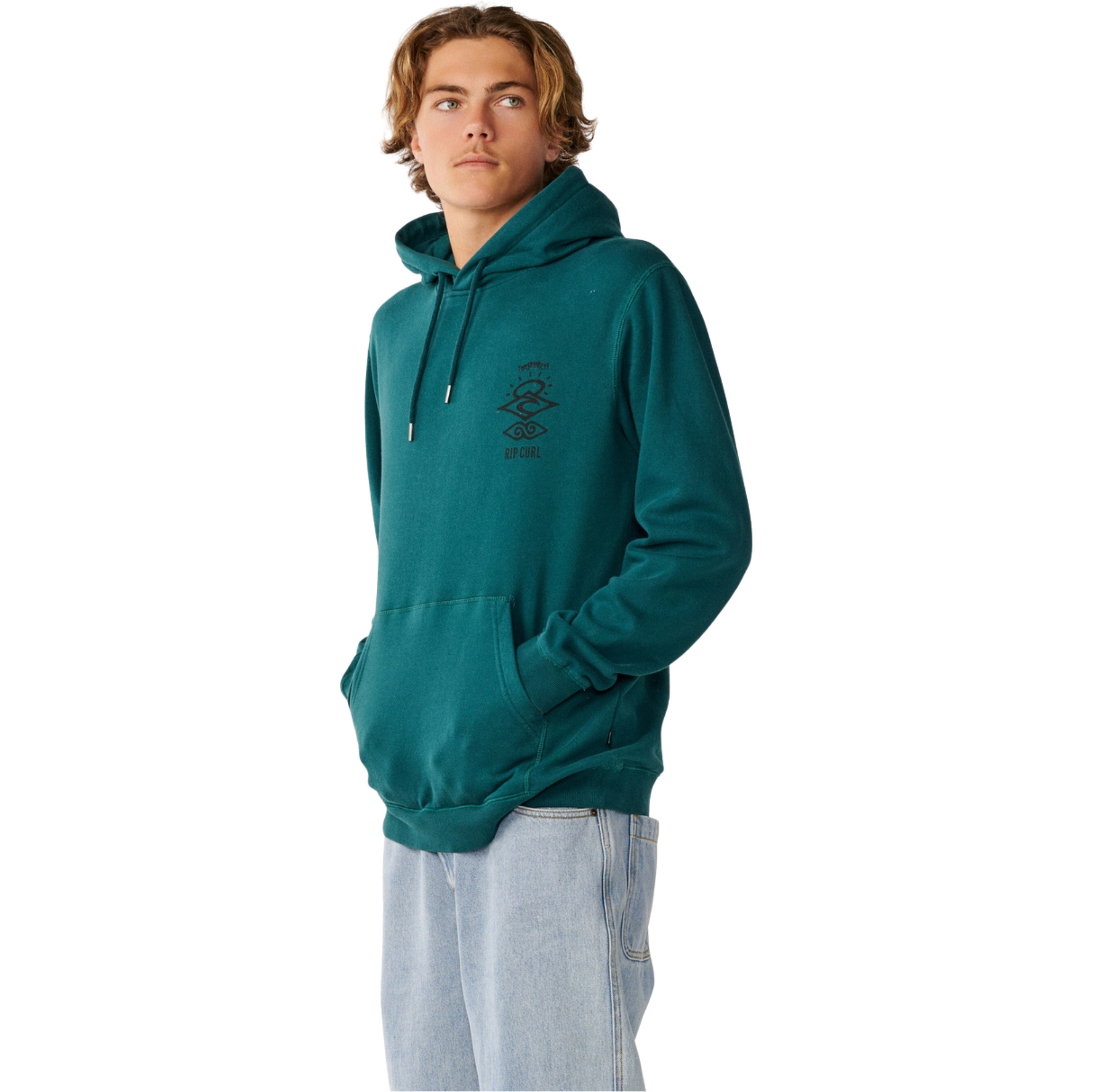 2026 Rip Curl Mens Search Icon Hoodie 0AKMFL - Blue Green